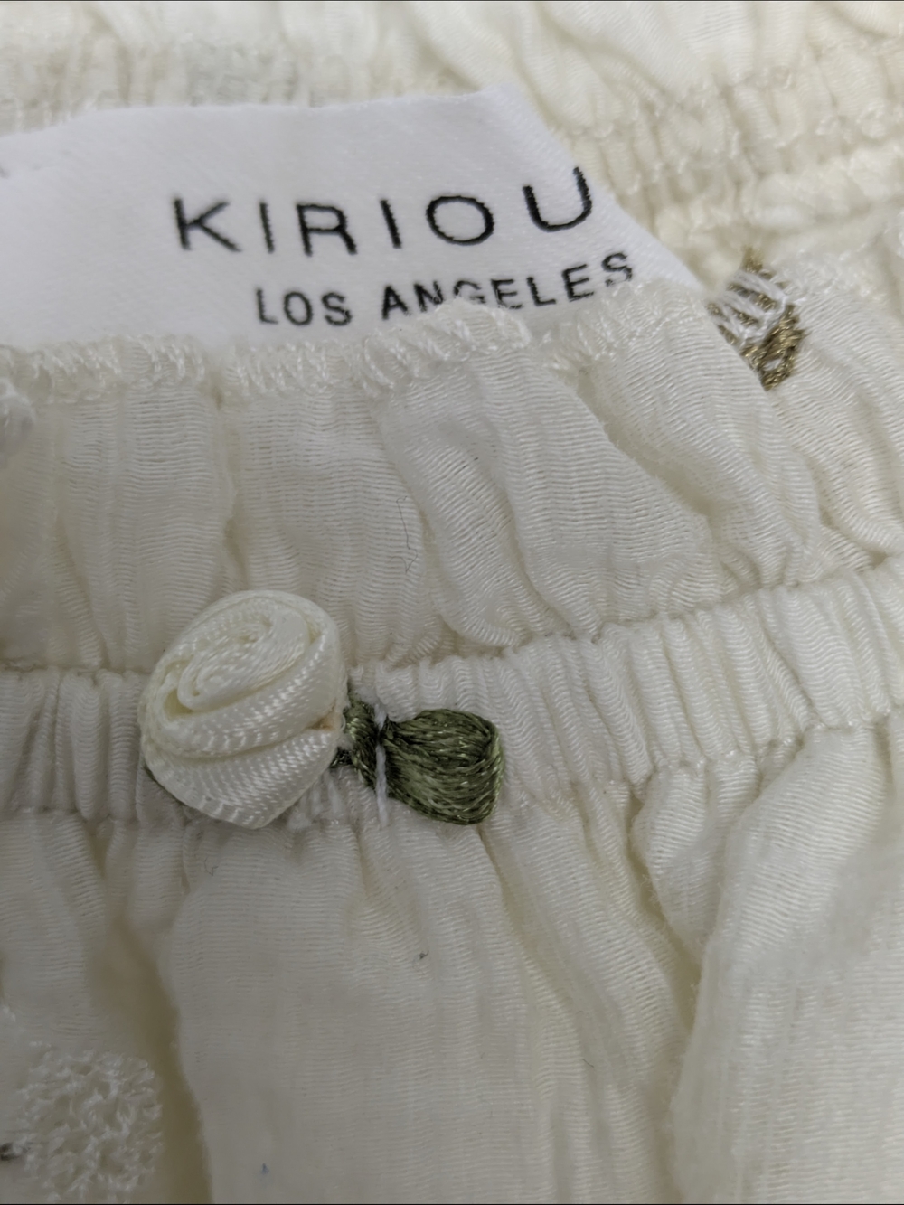 Cream Floral Smocked Peplum Camisole - Picture 4 of 8